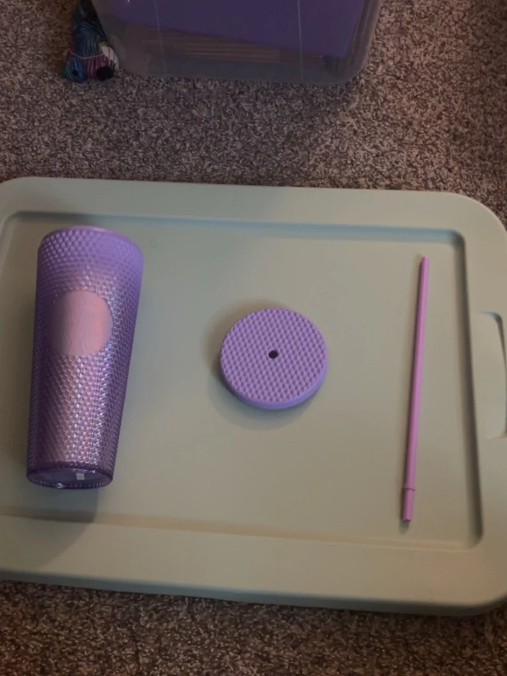 Starbucks Lavender Iridescent Studded Cold Cup with Matching Straw - Picture 2 of 3